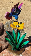 Load image into Gallery viewer, hummingbird agave yard art yellow flower