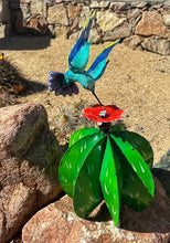 Load image into Gallery viewer, barrel cactus hummingbird yard art-orange