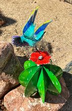 Load image into Gallery viewer, barrel cactus hummingbird yard art orange