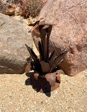 Load image into Gallery viewer, blooming agave yard art - rust