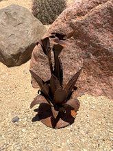 Load image into Gallery viewer, metal blooming agave yard art - rust 10"
