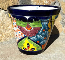 Load image into Gallery viewer, hand painted talavera yellow orange blue pot