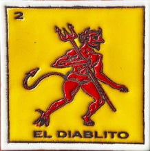 Load image into Gallery viewer, mexican loteria tile el diablito - textured