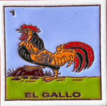 Load image into Gallery viewer, loteria tile el gallo - textured