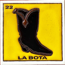 Load image into Gallery viewer, mexican loteria tile la bota - textured