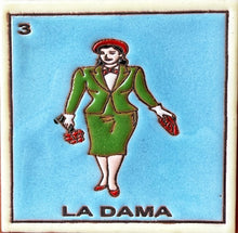 Load image into Gallery viewer, mexican loteria tile la dama - textured