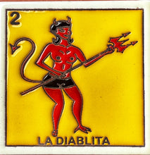 Load image into Gallery viewer, mexican loteria tile la diablita - textured