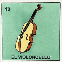 Load image into Gallery viewer, loteria tile el violoncello