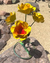 Load image into Gallery viewer, Metal Flowers Yellow Rose Bouquet