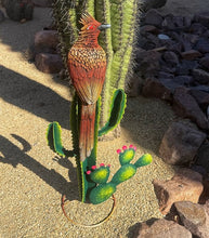 Load image into Gallery viewer, Roadrunner on Saguaro Yard Art - 27"