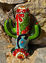Load image into Gallery viewer, colorful talavera saguaro cactus sculpture