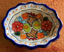 Load image into Gallery viewer, talavera bowl - light blue orange