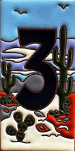Load image into Gallery viewer, Talavera House Numbers - Cactus Scene