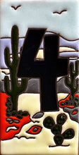 Load image into Gallery viewer, Talavera House Numbers - Cactus Scene