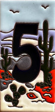 Load image into Gallery viewer, Talavera House Numbers - Cactus Scene