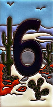 Load image into Gallery viewer, Talavera House Numbers - Cactus Scene