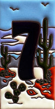 Load image into Gallery viewer, Talavera House Numbers - Cactus Scene