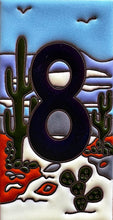 Load image into Gallery viewer, Talavera House Numbers - Cactus Scene