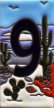 Load image into Gallery viewer, Talavera House Numbers - Cactus Scene
