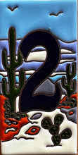 Load image into Gallery viewer, Talavera House Numbers - Cactus Scene