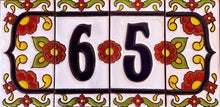 Load image into Gallery viewer, Talavera House Numbers - Red Flowers