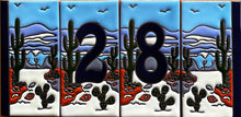 Load image into Gallery viewer, Talavera House Numbers - Cactus Scene