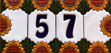 Load image into Gallery viewer, Talavera House Numbers - Sunflowers