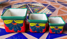 Load image into Gallery viewer, Hand Painted Square Planters Set of 3