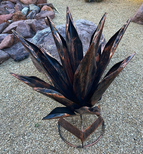 metal agave - copper and black