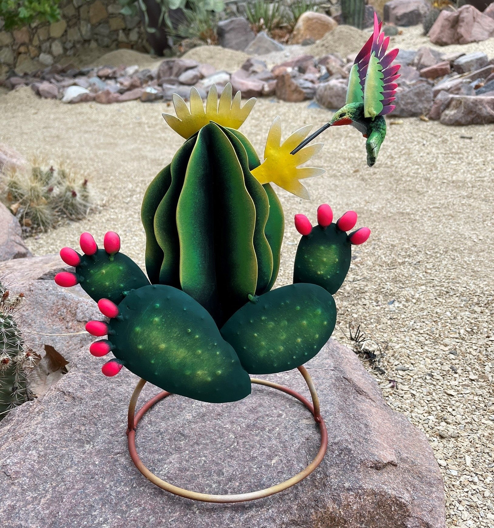 metal prickly pear cactus Hummingbird Cactus Nopal, Barrel