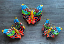 Load image into Gallery viewer, talavera butterflies - blue green orange