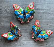 Load image into Gallery viewer, talavera butterflies - orange green blue