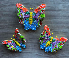 Load image into Gallery viewer, talavera butterflies - orange purple blue