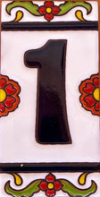 Load image into Gallery viewer, Talavera House Numbers - Red Flowers