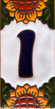 Load image into Gallery viewer, Talavera House Numbers - Sunflowers