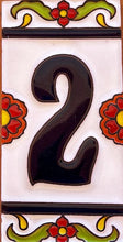Load image into Gallery viewer, Talavera House Numbers - Red Flowers