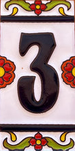Load image into Gallery viewer, Talavera House Numbers - Red Flowers