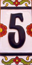 Load image into Gallery viewer, Talavera House Numbers - Red Flowers