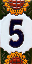 Load image into Gallery viewer, Talavera House Numbers - Sunflowers