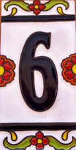 Load image into Gallery viewer, Talavera House Numbers - Red Flowers
