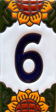 Load image into Gallery viewer, Talavera House Numbers - Sunflowers