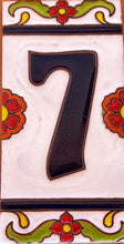 Load image into Gallery viewer, Talavera House Numbers - Red Flowers