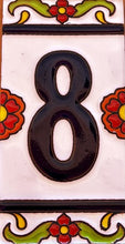 Load image into Gallery viewer, Talavera House Numbers - Red Flowers