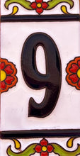 Load image into Gallery viewer, Talavera House Numbers - Red Flowers