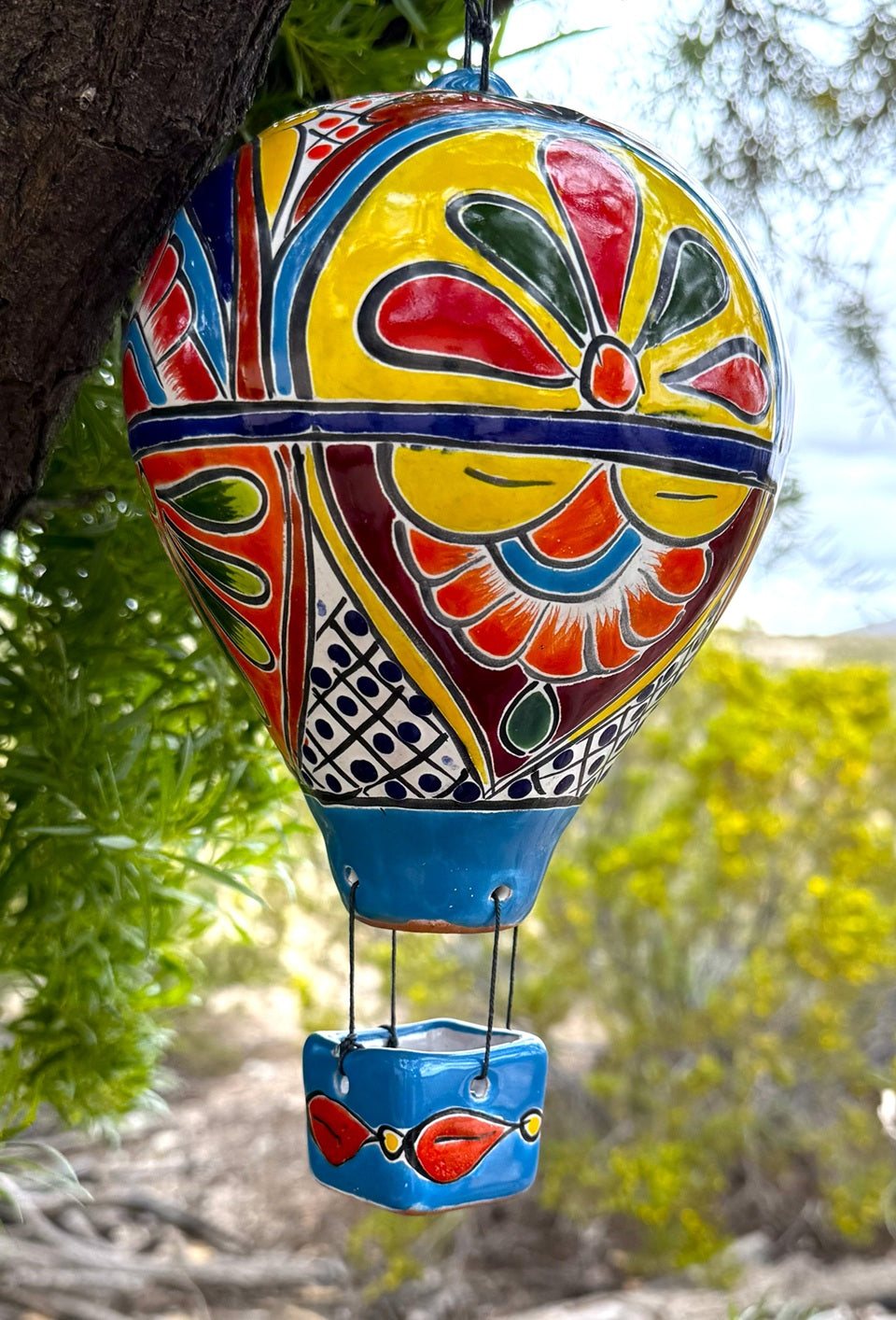 colorful talavera hot air balloon - med