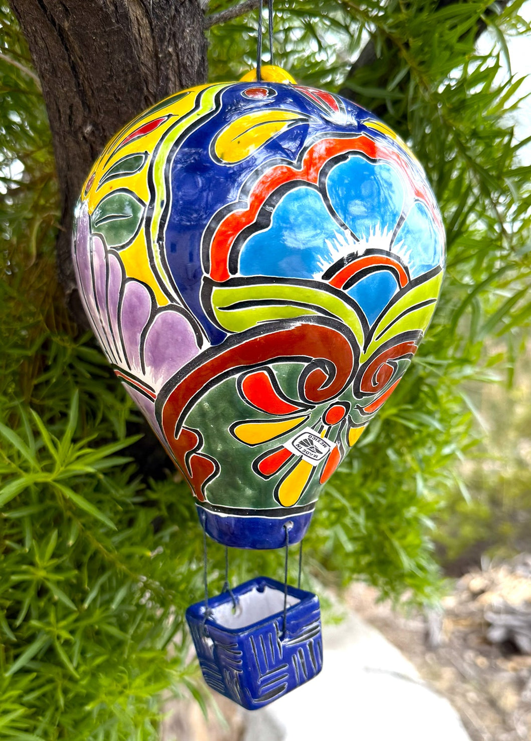 handcrafted talavera hot air balloon decoration