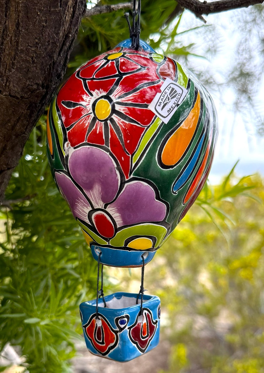 colorful talavera hot air balloon decoration