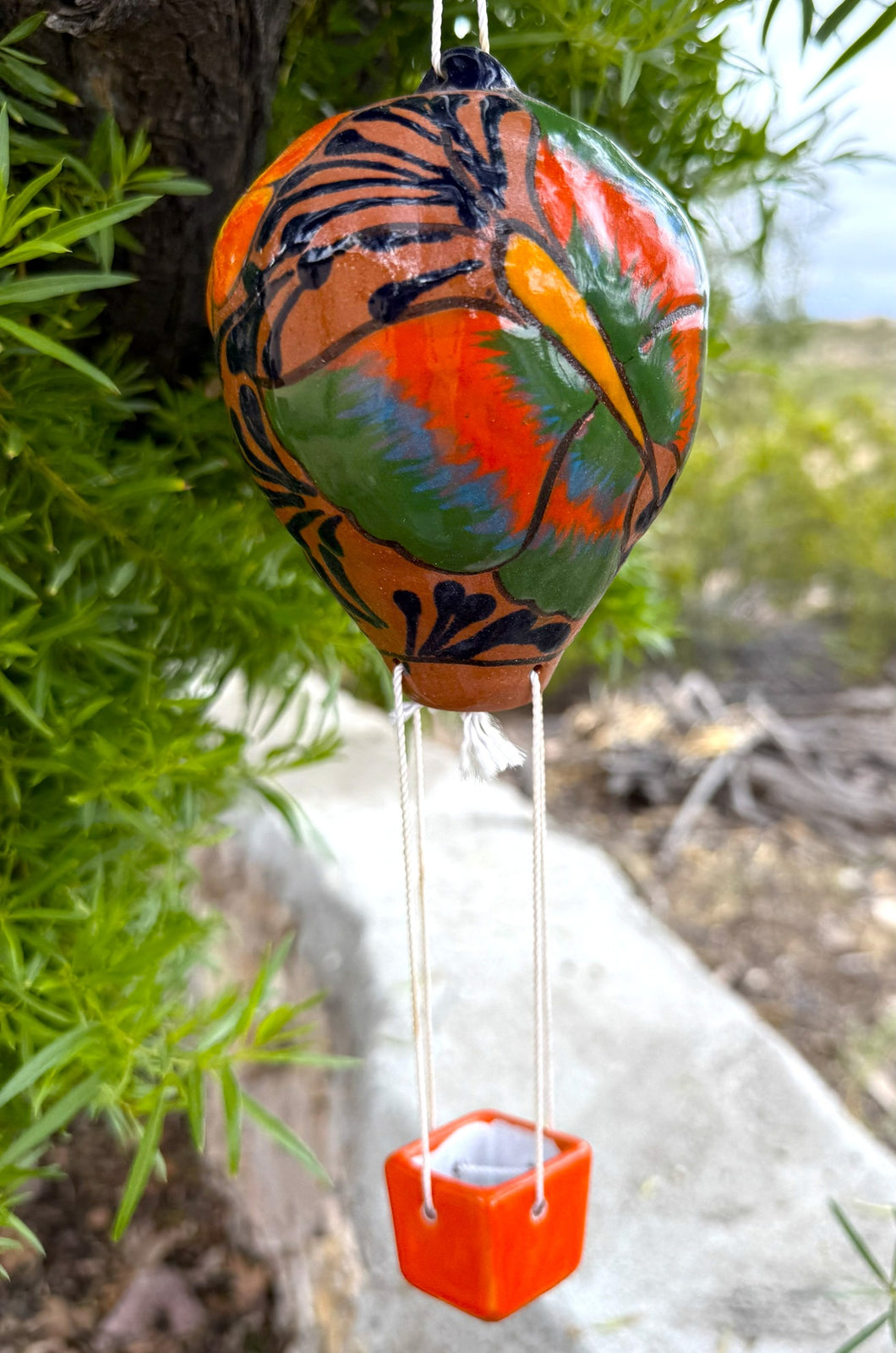 ceramic hot air balloon with butterfly