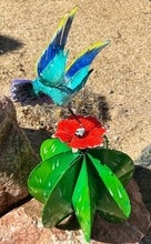 Load image into Gallery viewer, barrel cactus hummingbird yard art-orange flower
