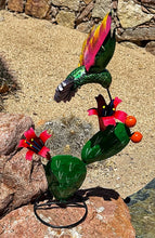 Load image into Gallery viewer, nopal cactus huummingbird yard art - red
